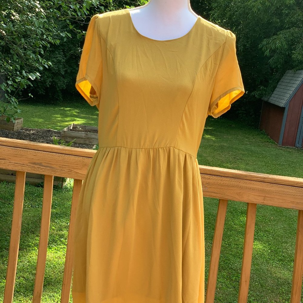 Altar’d State Comme Toi Mustard Yellow Dress Large
